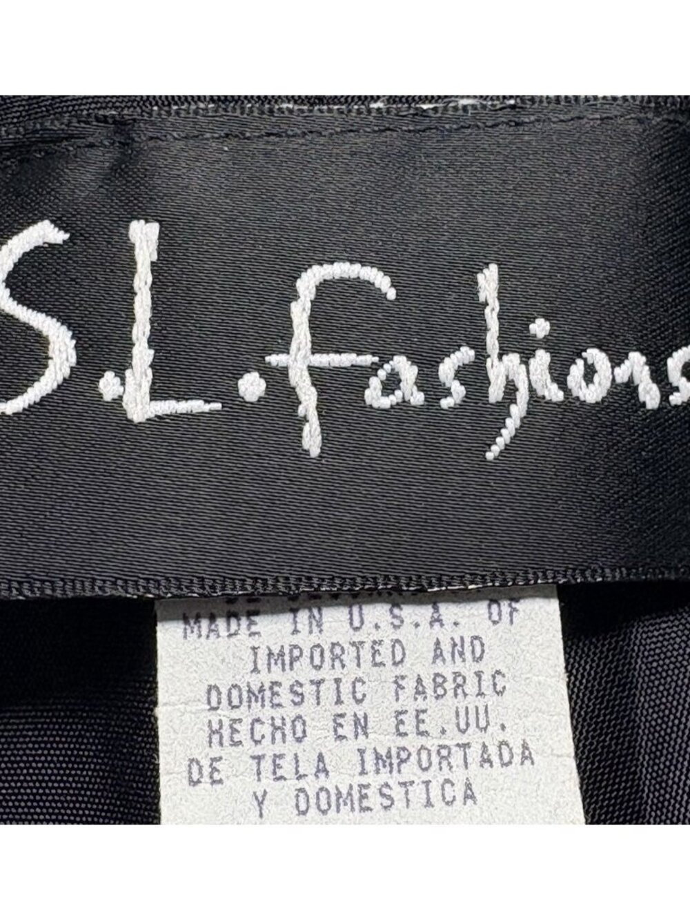 Vtg SL FASHIONS Women Chiffon Embroidered Floral‎ Midi Dress Sz 12 Black 6-5 - Picture 6 of 9